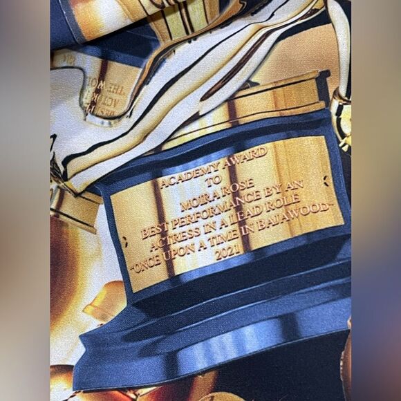 Title: Baja East Award Trophy Print Silk Top - Size 2 (M/L)- NWT - Picture 5 of 5